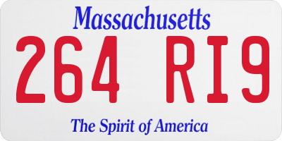 MA license plate 264RI9