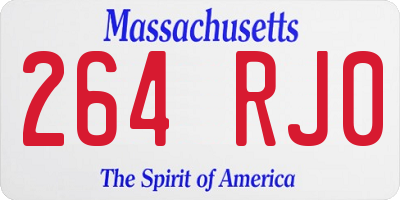 MA license plate 264RJ0