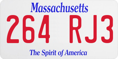 MA license plate 264RJ3