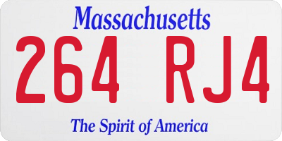 MA license plate 264RJ4