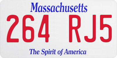 MA license plate 264RJ5