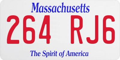 MA license plate 264RJ6