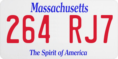 MA license plate 264RJ7
