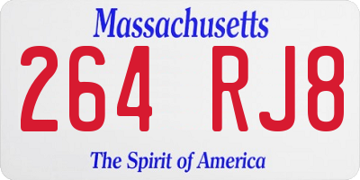MA license plate 264RJ8