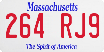 MA license plate 264RJ9