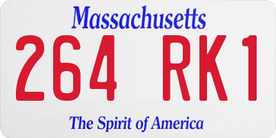 MA license plate 264RK1