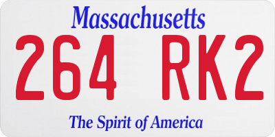 MA license plate 264RK2