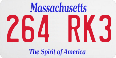 MA license plate 264RK3