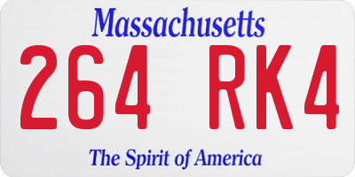 MA license plate 264RK4