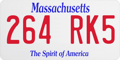 MA license plate 264RK5