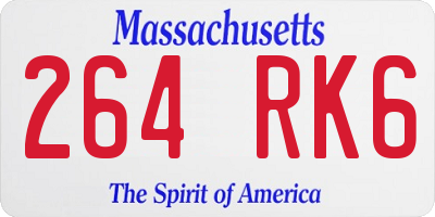 MA license plate 264RK6