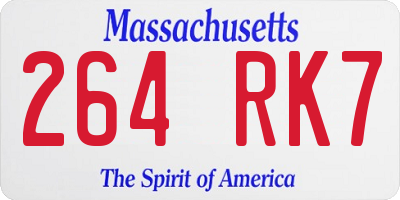 MA license plate 264RK7