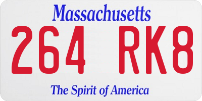 MA license plate 264RK8