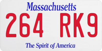 MA license plate 264RK9