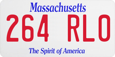 MA license plate 264RL0