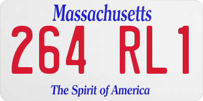 MA license plate 264RL1