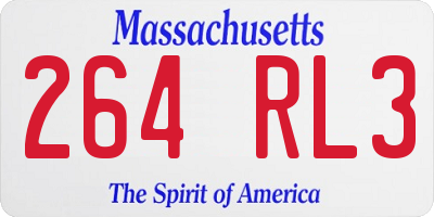 MA license plate 264RL3