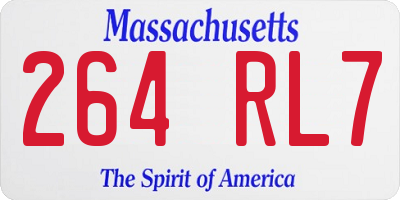 MA license plate 264RL7