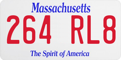 MA license plate 264RL8