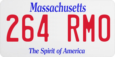 MA license plate 264RM0