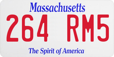 MA license plate 264RM5