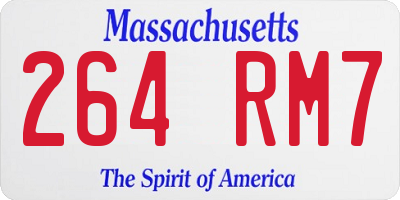 MA license plate 264RM7