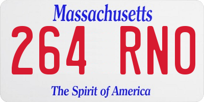 MA license plate 264RN0