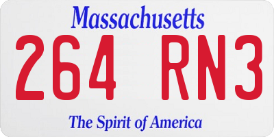 MA license plate 264RN3