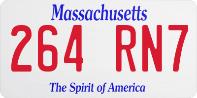 MA license plate 264RN7
