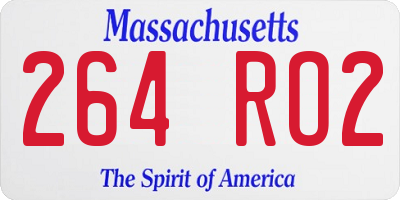 MA license plate 264RO2