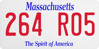 MA license plate 264RO5