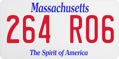 MA license plate 264RO6