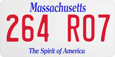 MA license plate 264RO7