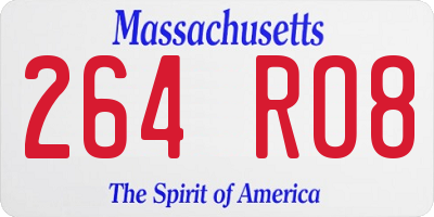 MA license plate 264RO8