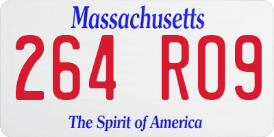 MA license plate 264RO9