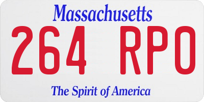 MA license plate 264RP0