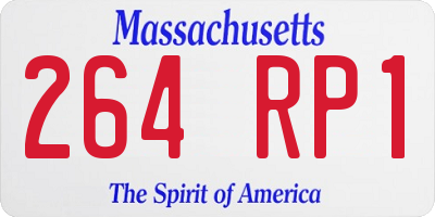MA license plate 264RP1