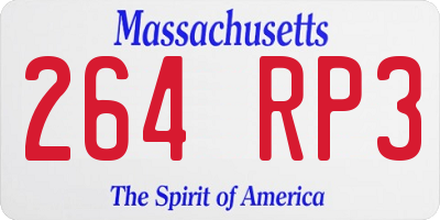 MA license plate 264RP3