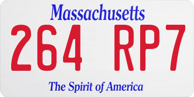 MA license plate 264RP7