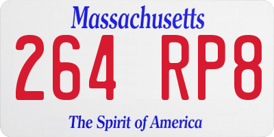 MA license plate 264RP8