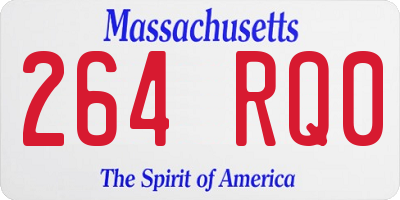 MA license plate 264RQ0