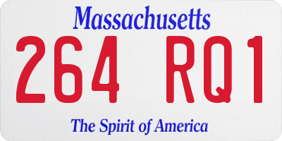 MA license plate 264RQ1
