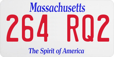 MA license plate 264RQ2