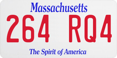 MA license plate 264RQ4