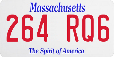 MA license plate 264RQ6