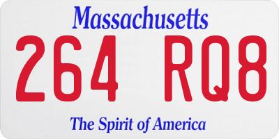 MA license plate 264RQ8