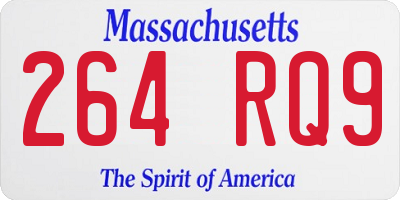 MA license plate 264RQ9