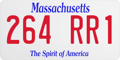 MA license plate 264RR1