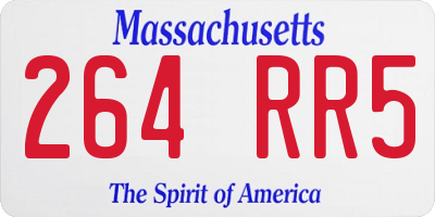 MA license plate 264RR5
