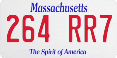 MA license plate 264RR7